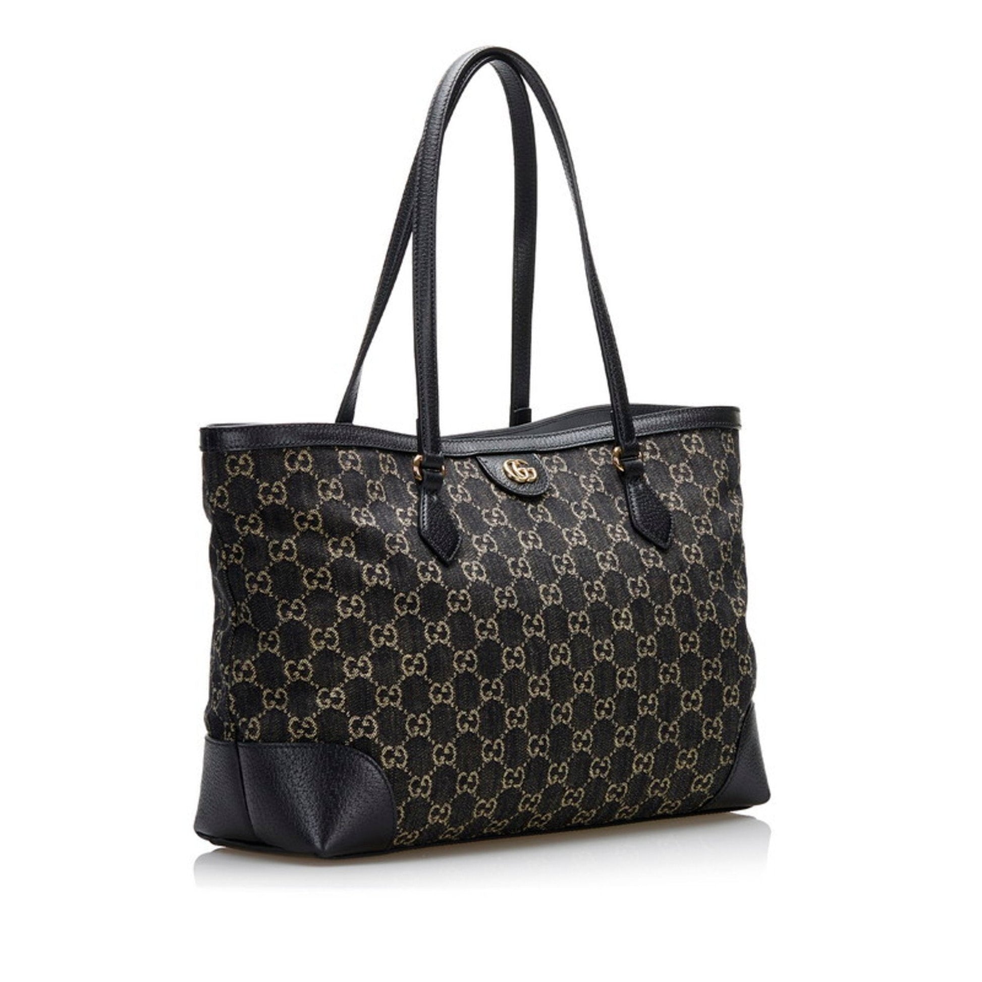 Gucci Lou Leather Canvas Tote