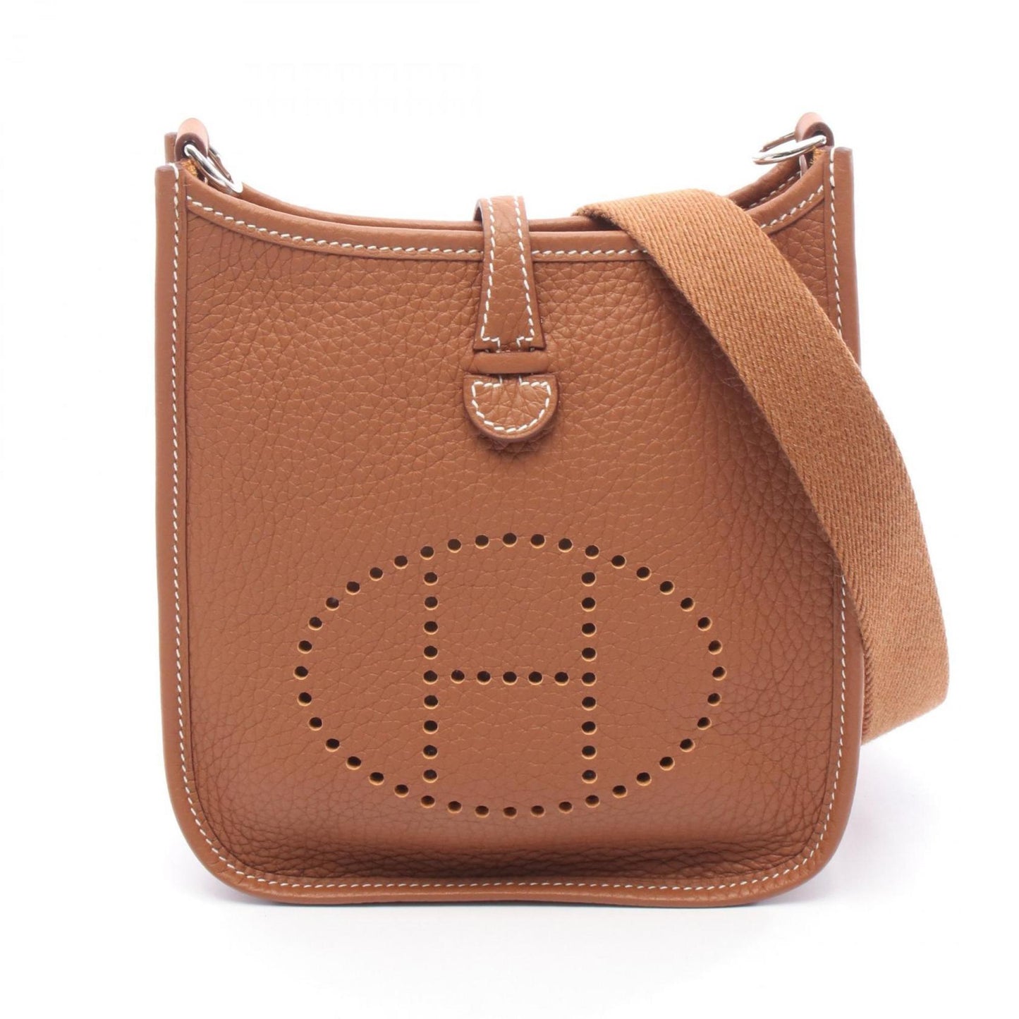 Hermes Evelyne Brown Taurillon Clemence Leather Shoulder Bag ( )