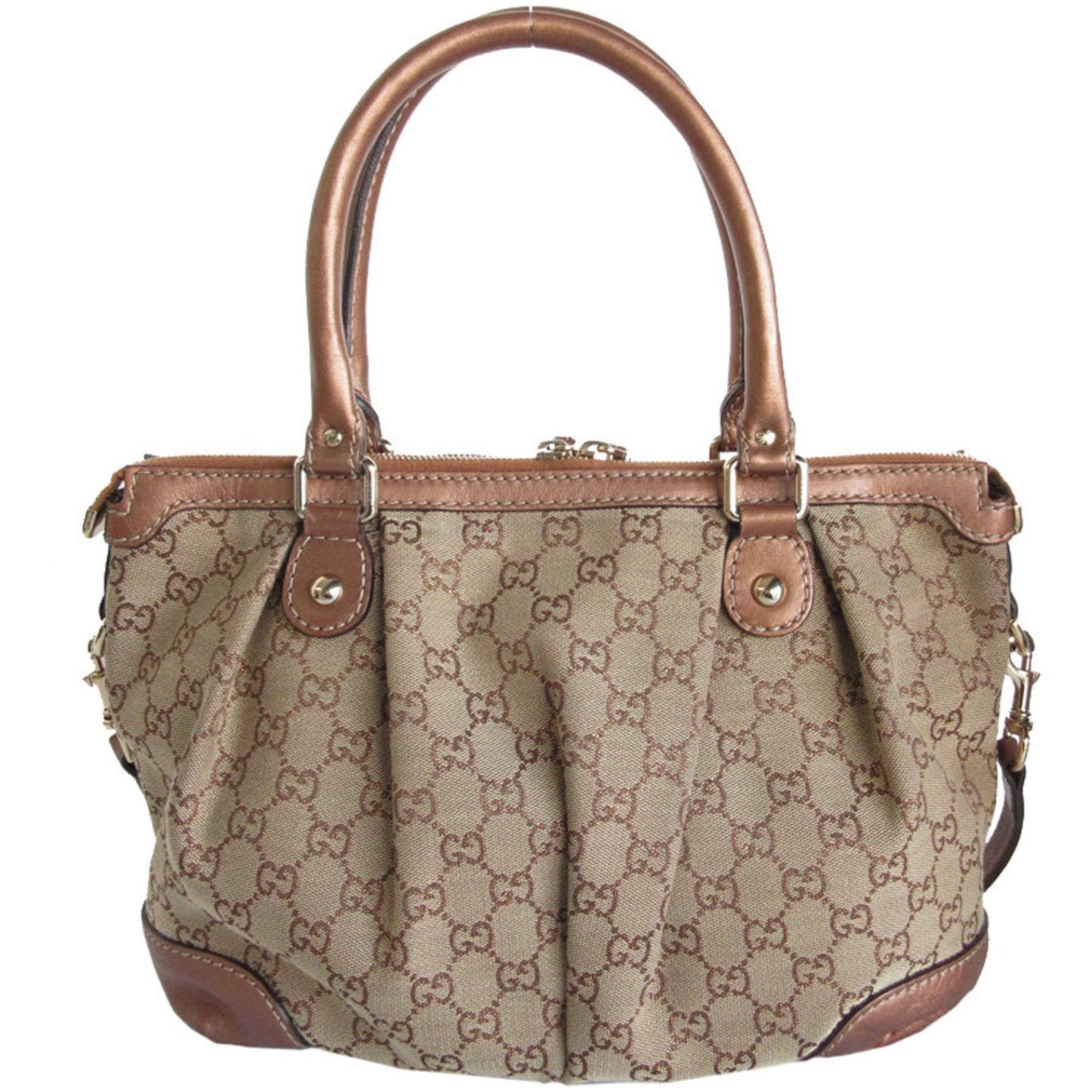 Gucci Leather Canvas Shoulder Bag