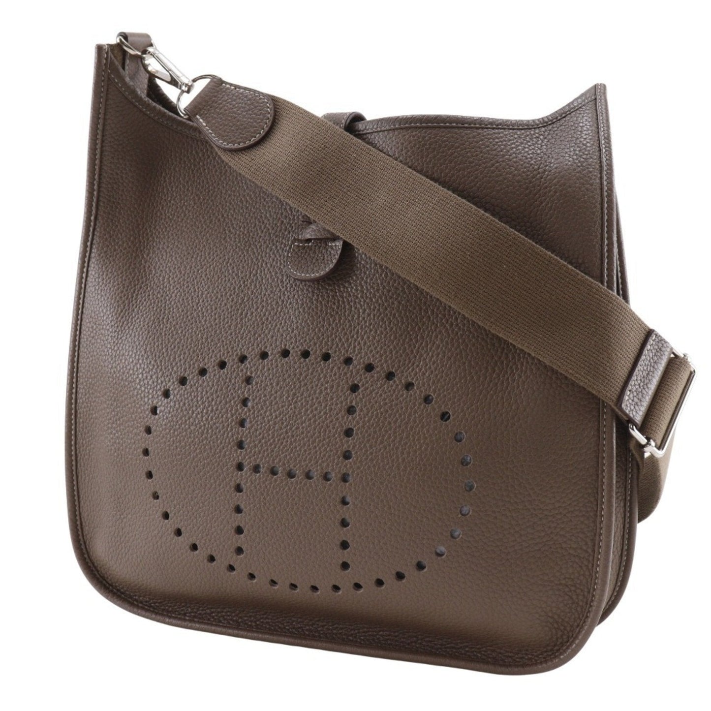Hermes Etoupe Gray Gray Taurillon Clemence Leather Shoulder Bag ( )