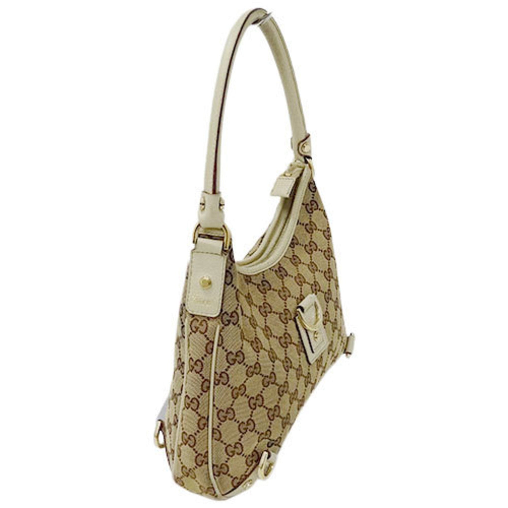 Gucci Lou Leather Canvas Shoulder Bag