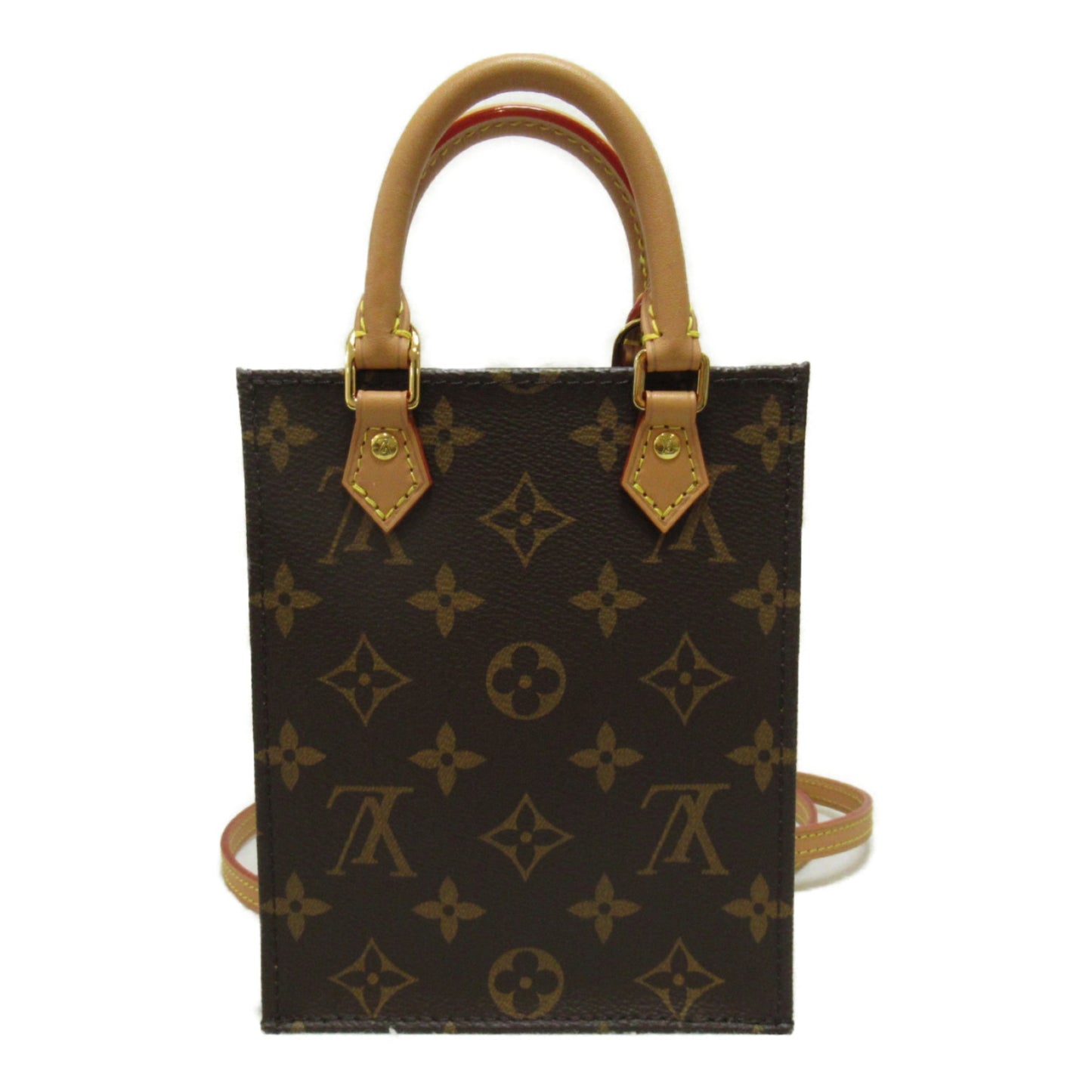 Louis Vuitton Petit Sac Plat Shoulder Bag Brown Monogram PVC coated canvas