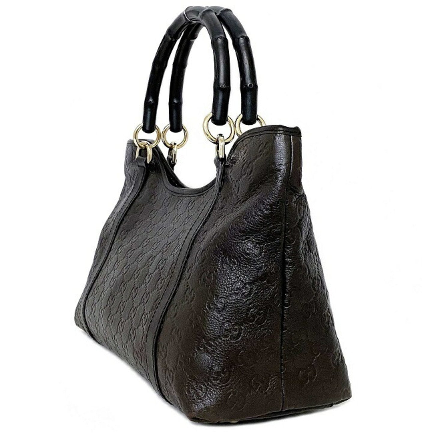 Gucci Bamboo Black Leather Tote Style 4