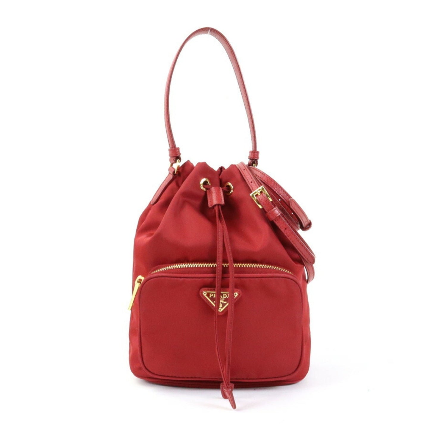 Prada Crossbody Shoulder Bag HandBag Nylon Red Ladies
