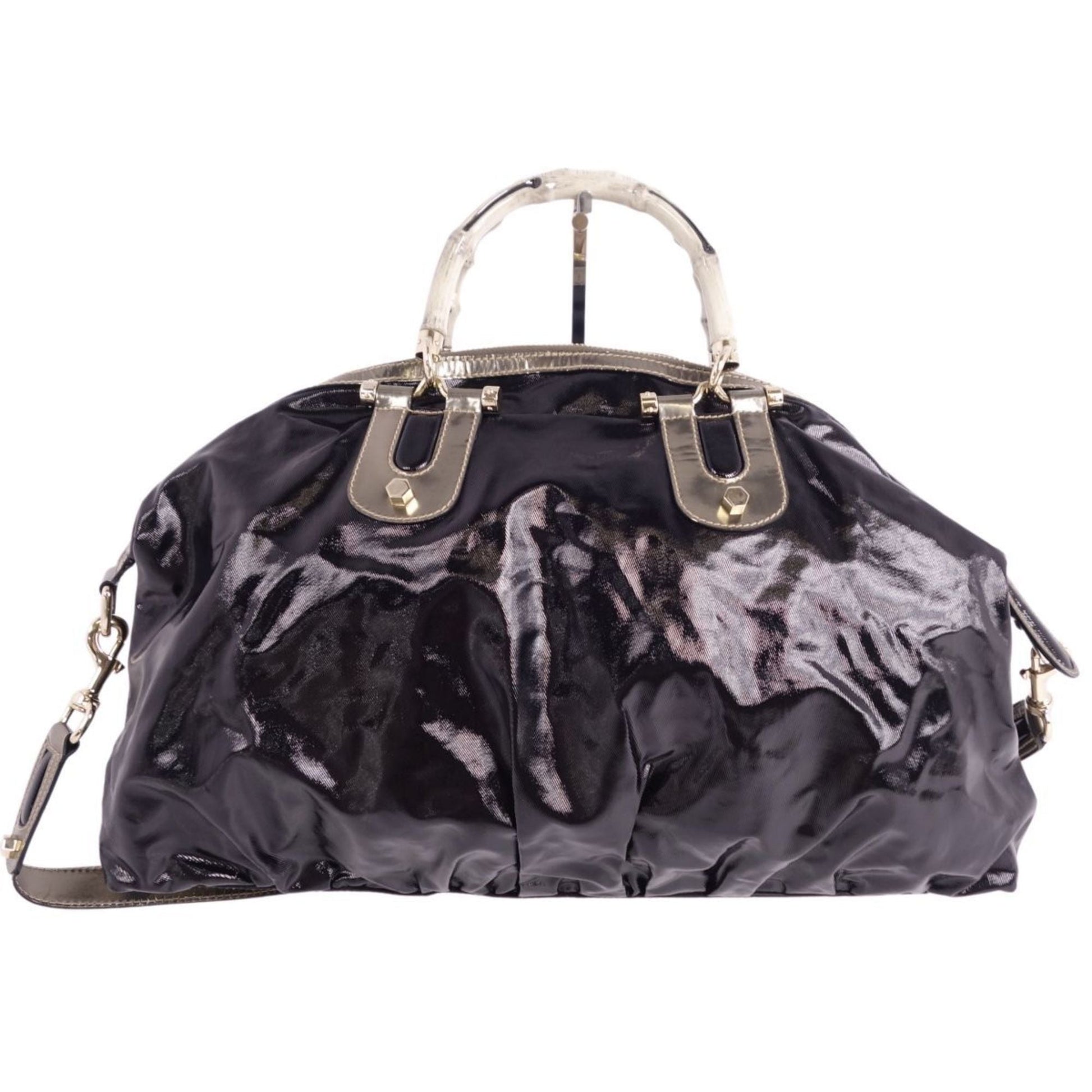 Gucci Leather Canvas Handbag