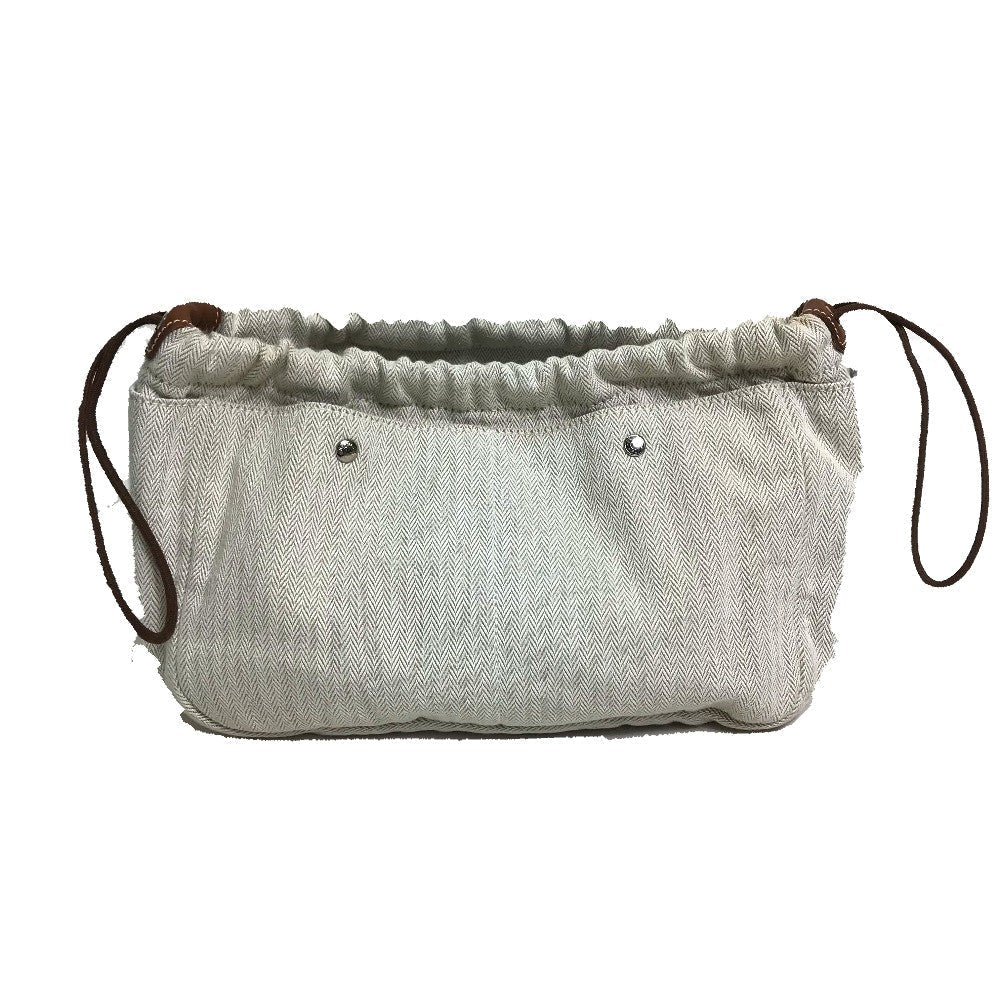 HERMES Pouch Towal chevron Beige type Foolby 25 Women