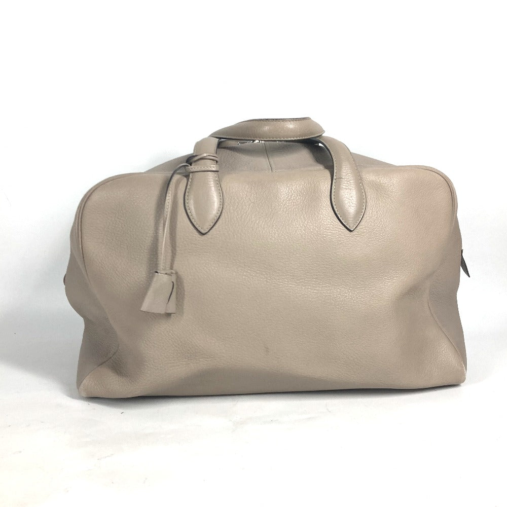 HERMES Boston Duffel bag Taurillon Clemence beige Victoria 2 35 unisex(Unisex)