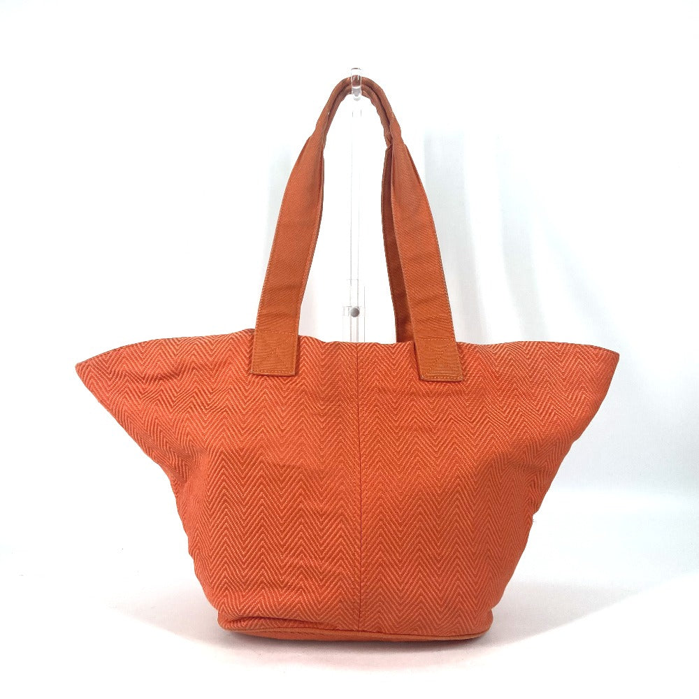 HERMES Shoulder Bag canvas Orange Shoulder Tote Bag Beach Bag Paniedo Plat Rouge PM