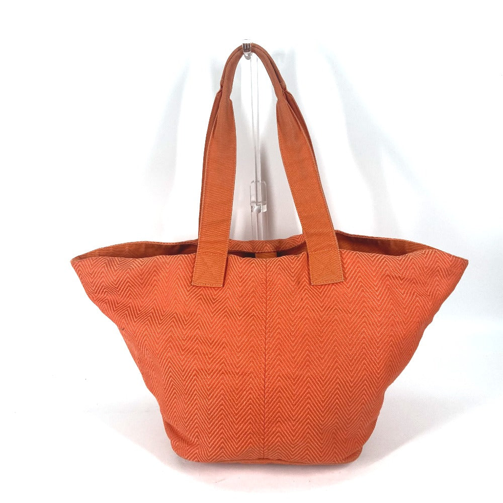 HERMES Shoulder Bag canvas Orange Shoulder Tote Bag Beach Bag Paniedo Plat Rouge PM