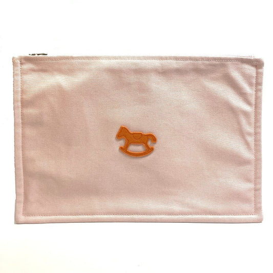 HERMES Pouch cotton pink accessory case Adada Dot GM Women