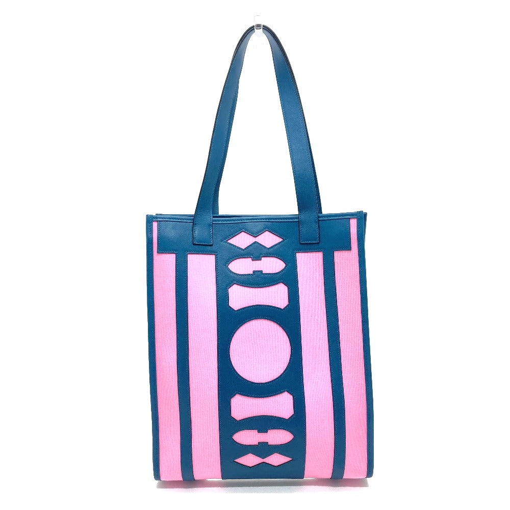 HERMES Tote Bag Leather / canvas Navy x pink Petit Ash dream Catcher Women