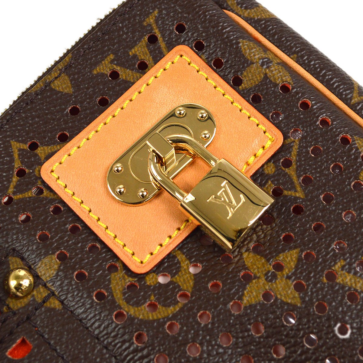 LOUIS VUITTON? 2006 POCHETTE ACCESSOIRES MONOGRAM PERFO ORANGE Clutch