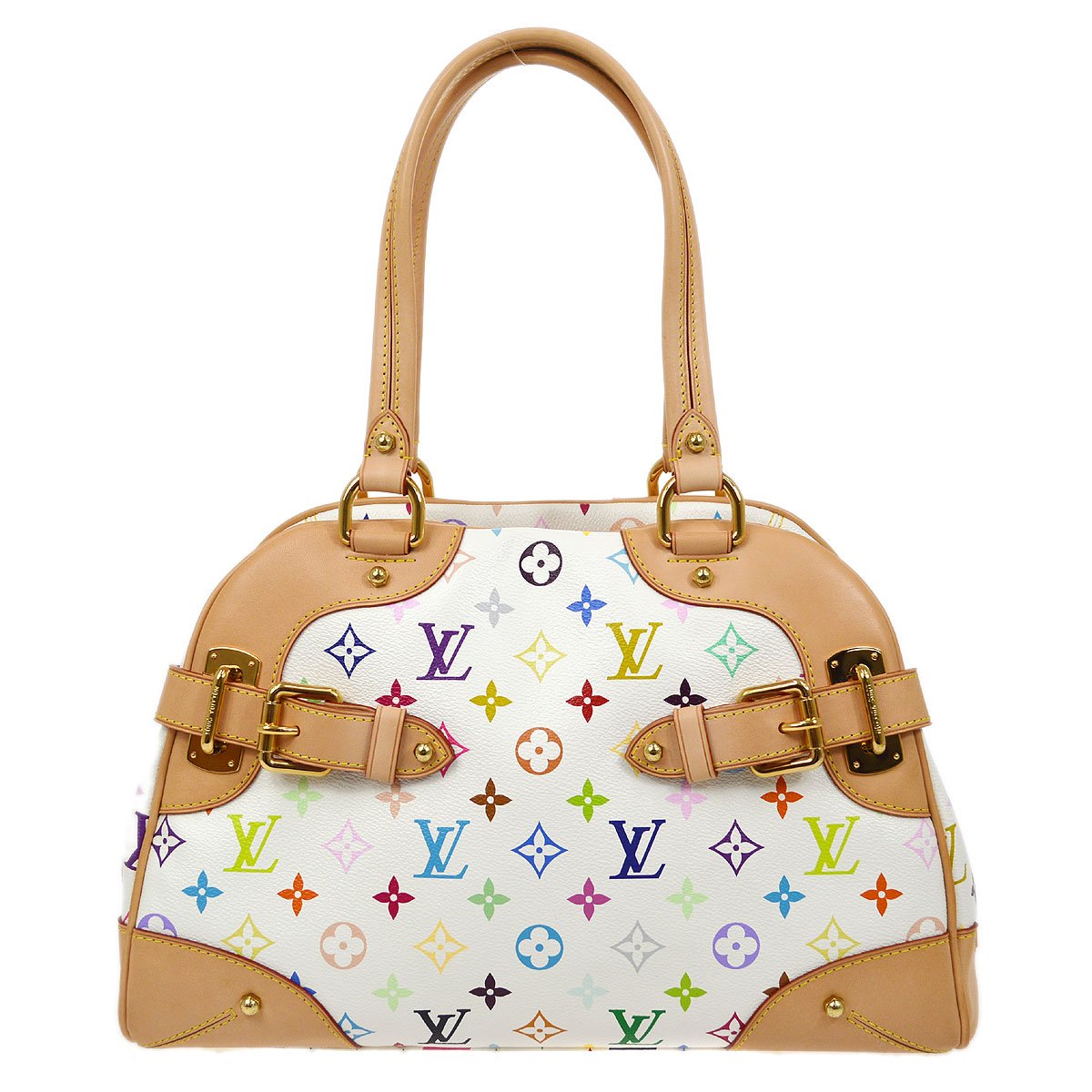 LOUIS VUITTON? 2011 CLAUDIA HAND BAG WHITE MONOGRAM MULTI