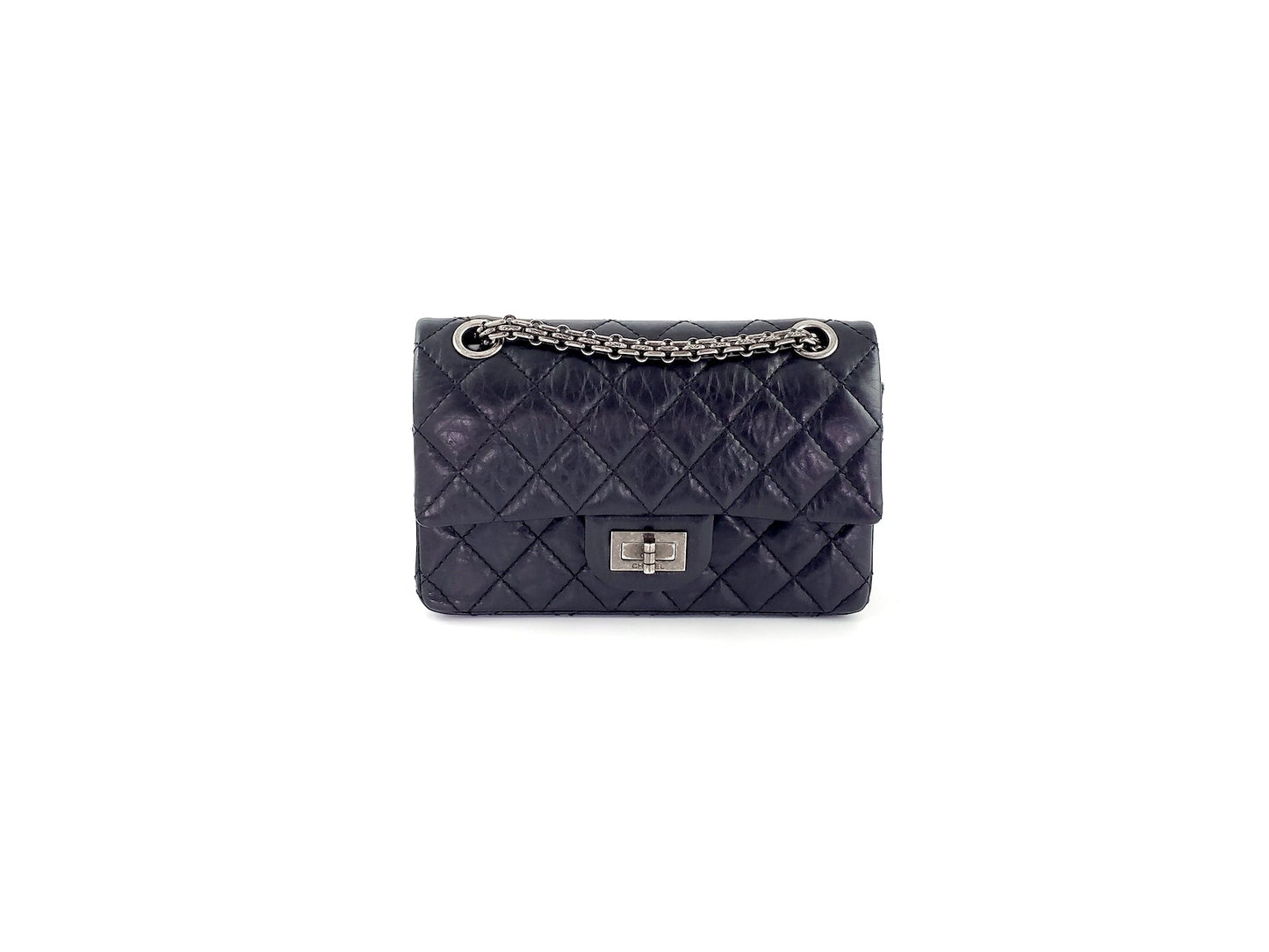 CHANEL Classic Reissue 2.55 224 Black Mini Flap Bag
