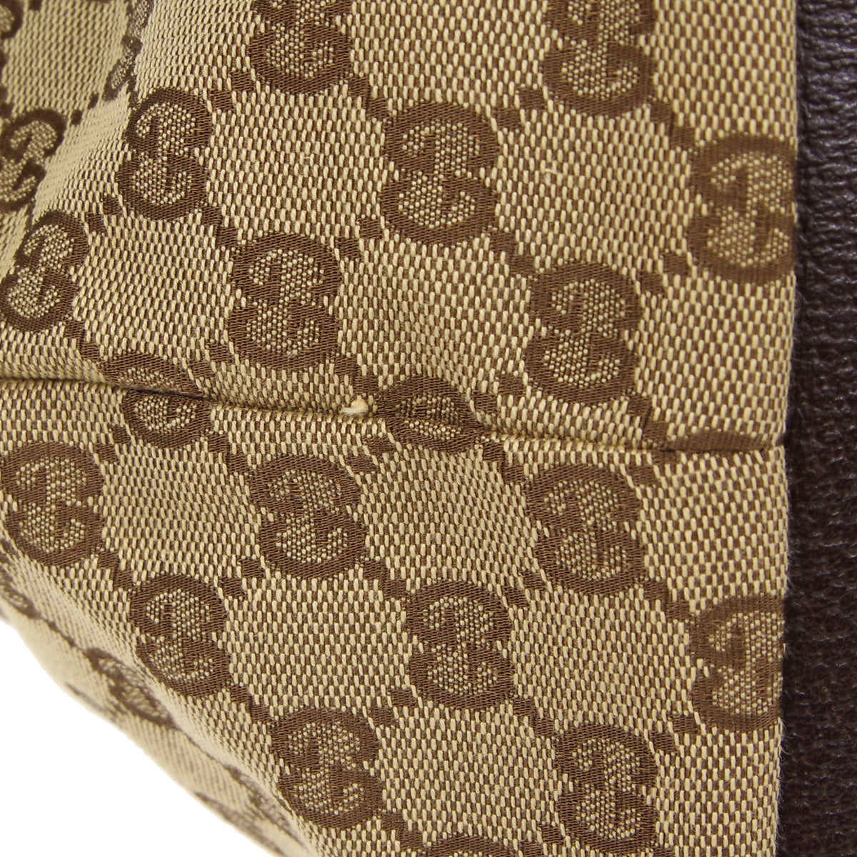 Gucci Sherry Line Beige Leather Canvas Tote Style 2