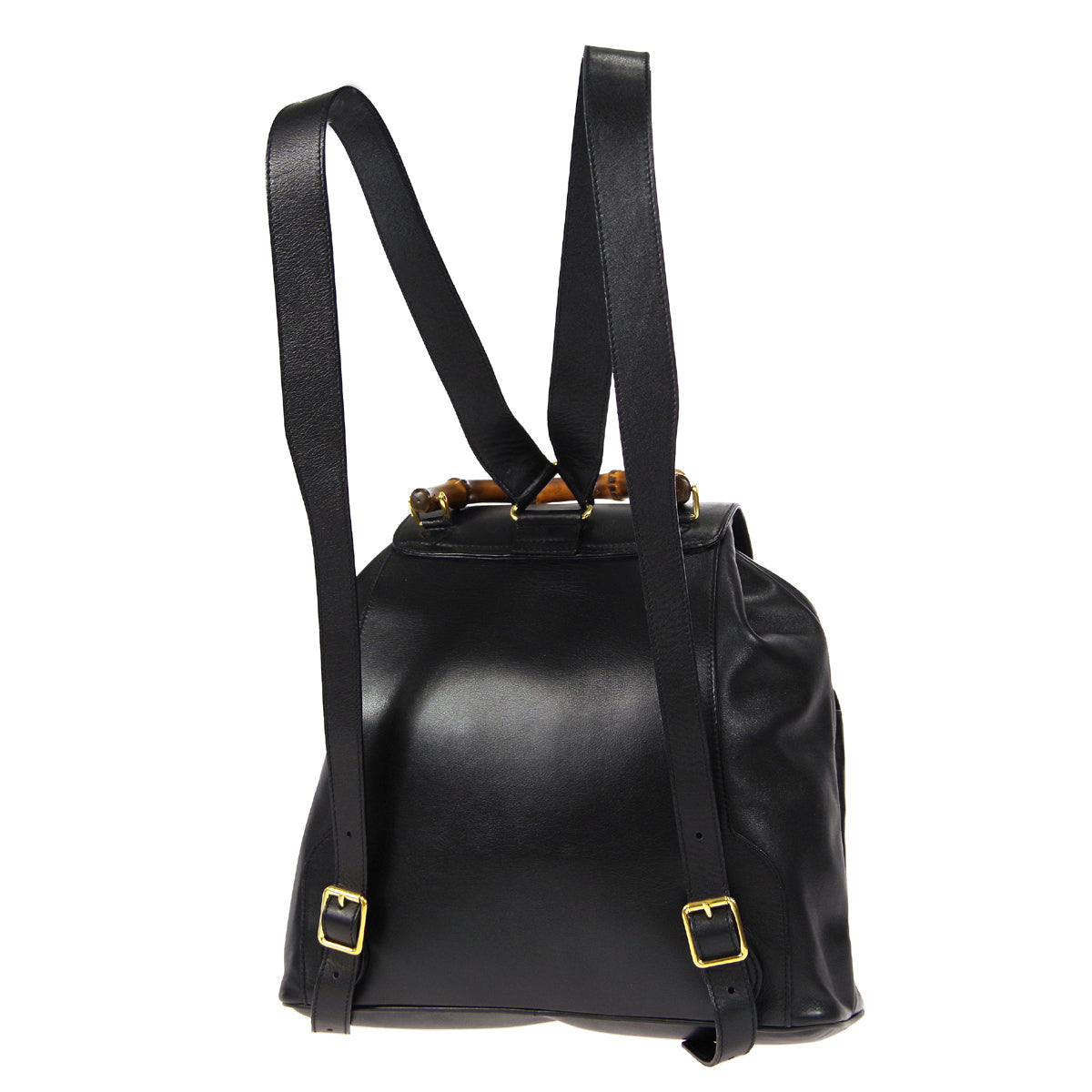 Gucci Bamboo Black Leather Backpack Style 2