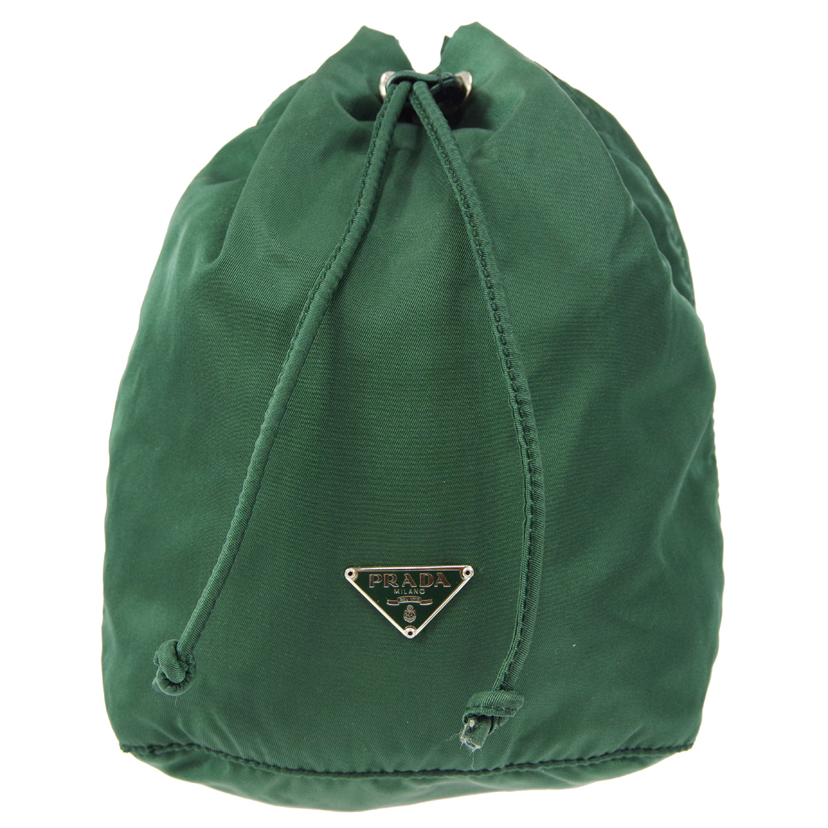 Prada Drawstring Mini Pouch Green Nylon Luxury Handbag