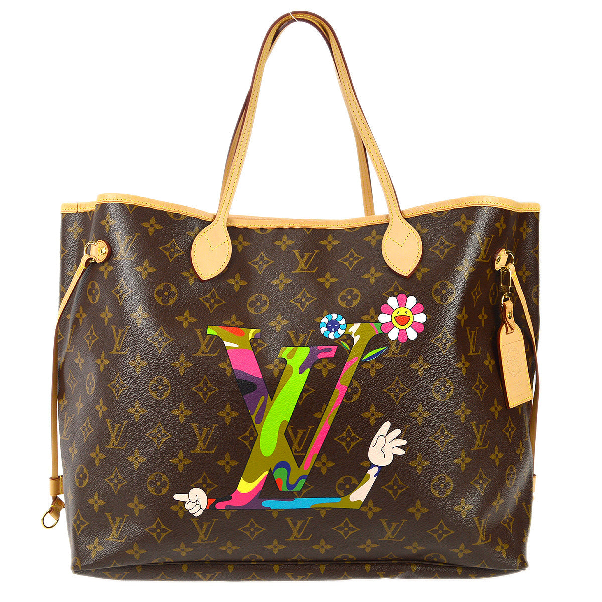 LOUIS VUITTON Neverfull GM Tote Handbag Takashi Murakami