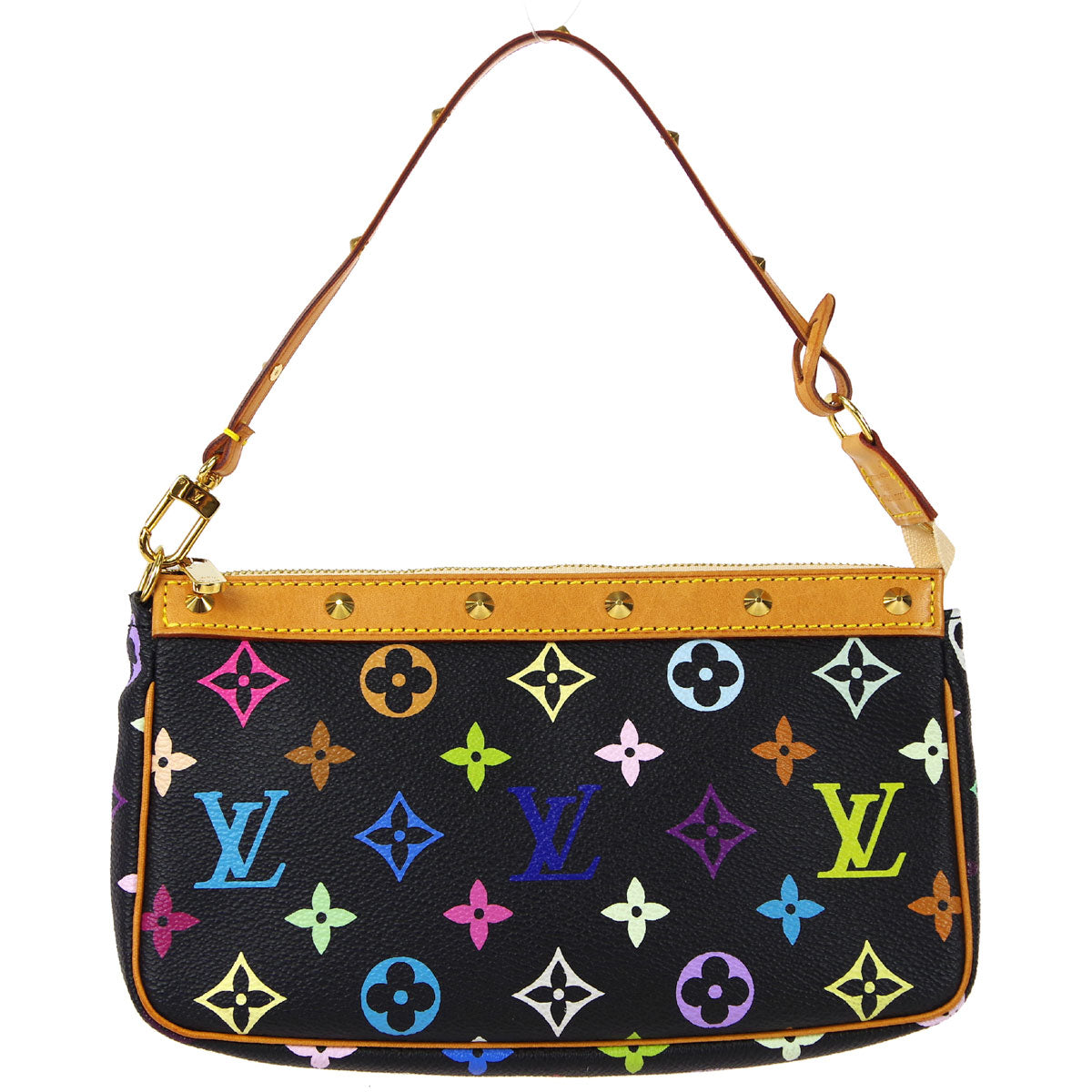 LOUIS VUITTON Pochette Accessoires Handbag Black Multicolor