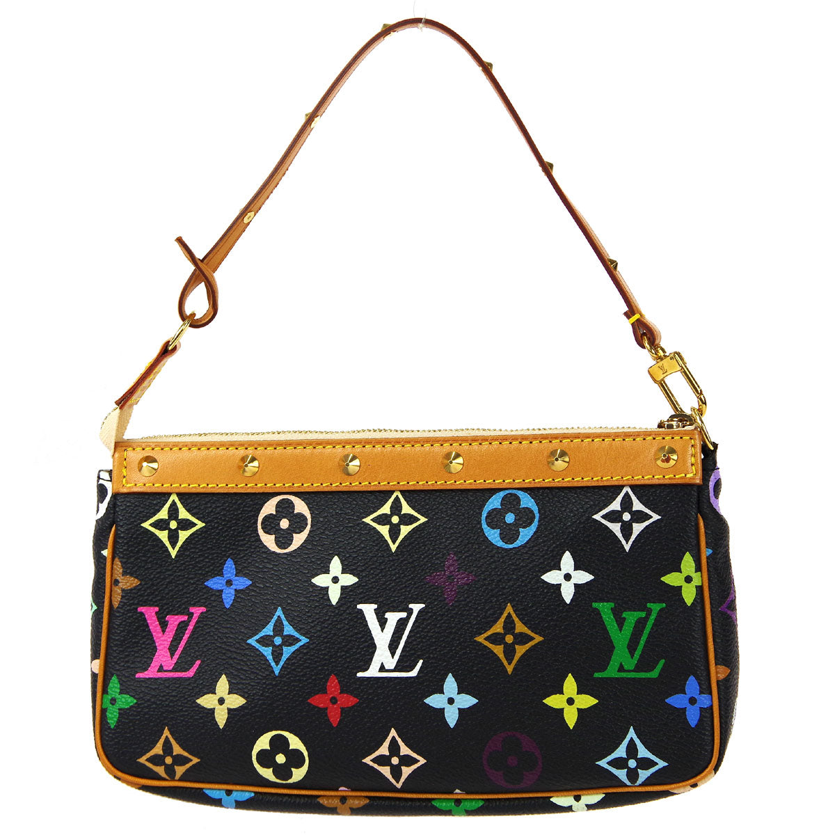 LOUIS VUITTON Pochette Accessoires Handbag Black Multicolor