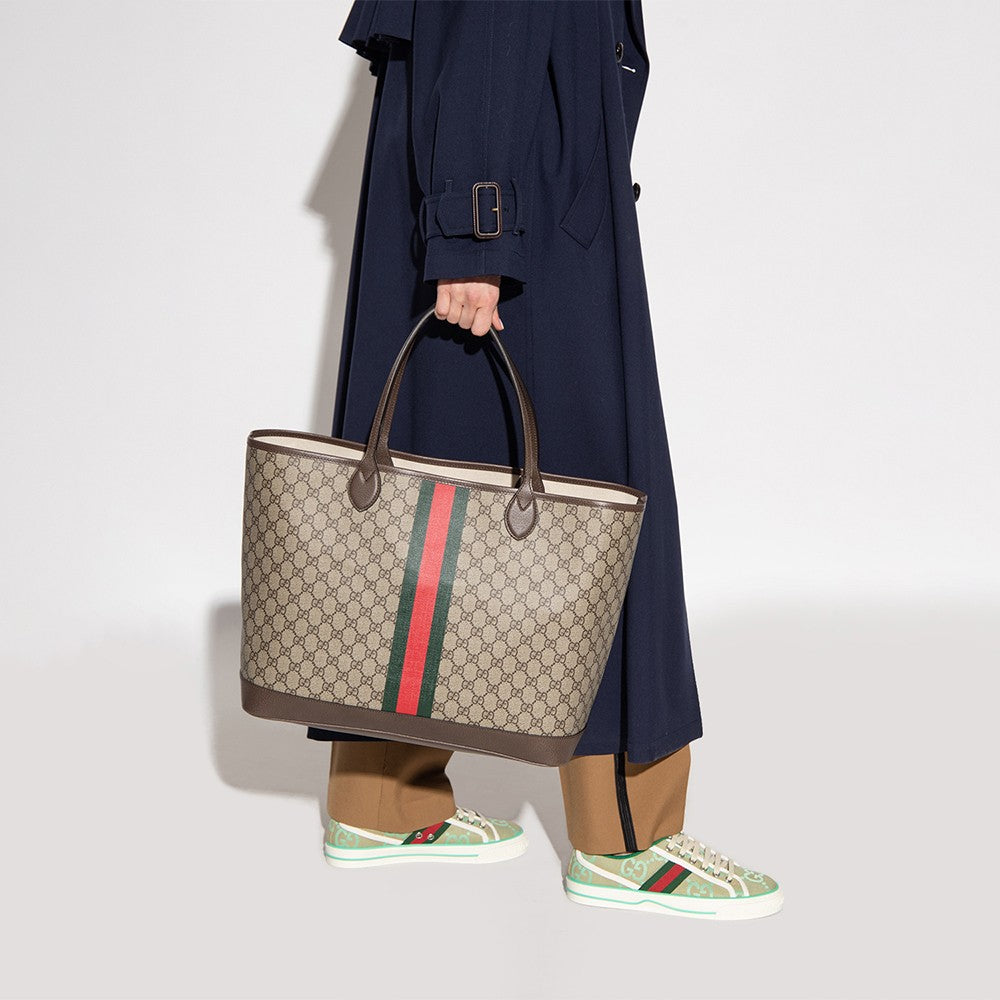 Gucci Leather Canvas Tote