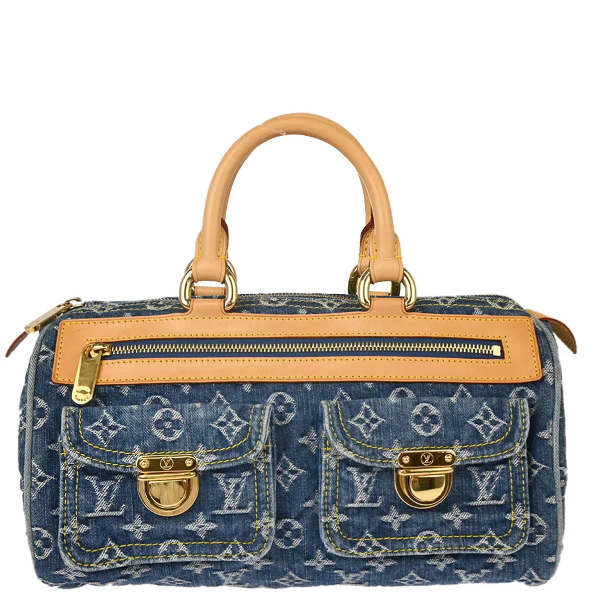 Louis Vuitton 2005 Blue Monogram Denim Neo Handbag M95019