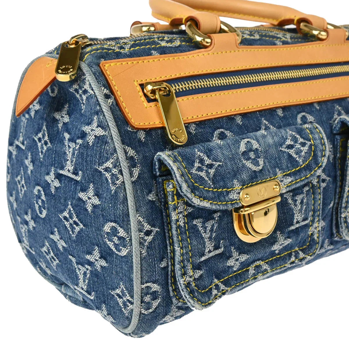 Louis Vuitton 2005 Blue Monogram Denim Neo Handbag M95019