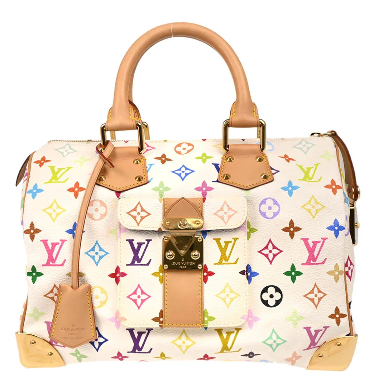 Louis Vuitton 2003 White Monogram Multicolor 30 Handbag M92643