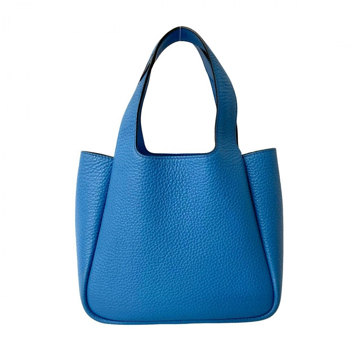 PRADA Handbag leather blue Triangle Logo Metal Women