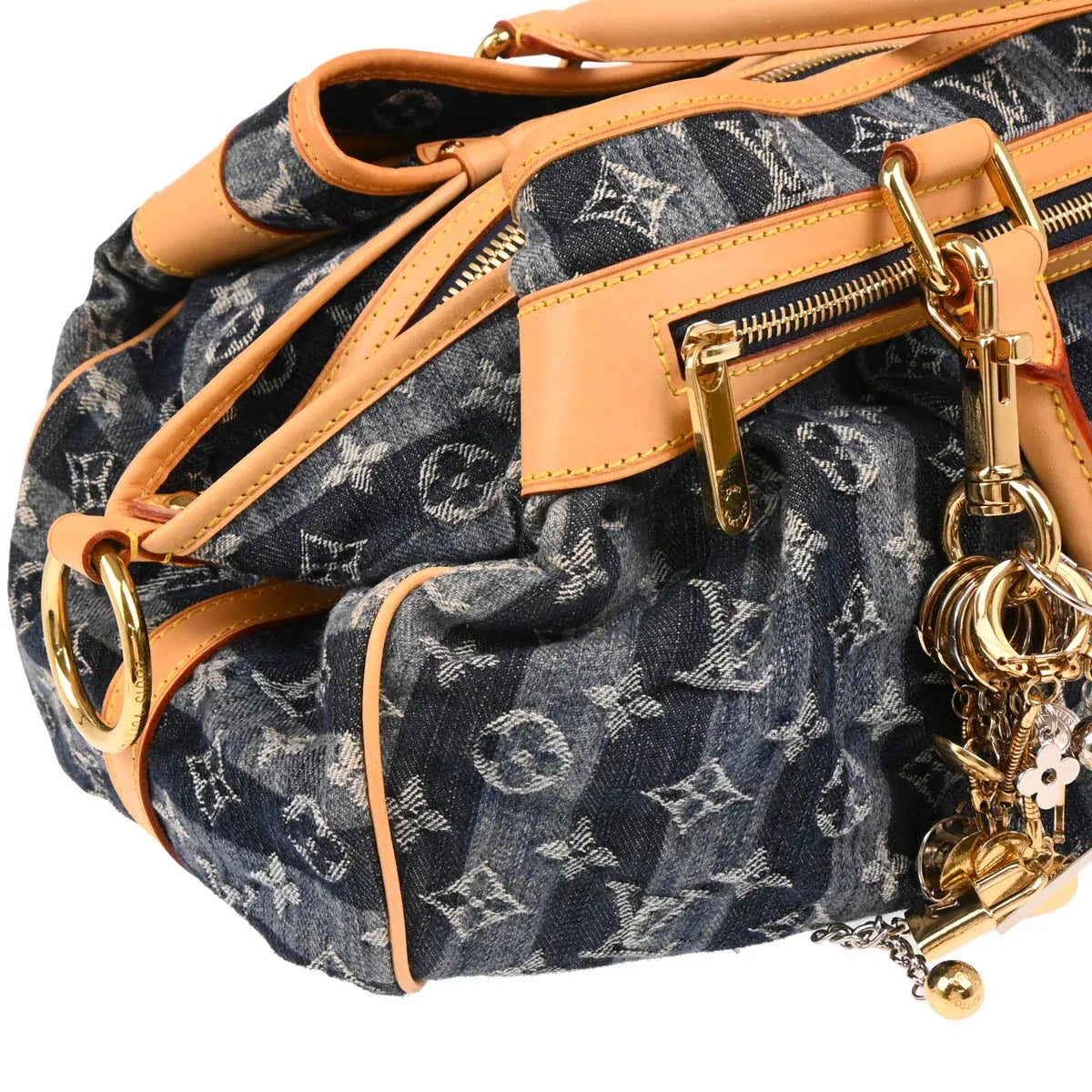 Louis Vuitton 2006 Blue Monogram Denim Cabas Raye GM 2way Tote M95336