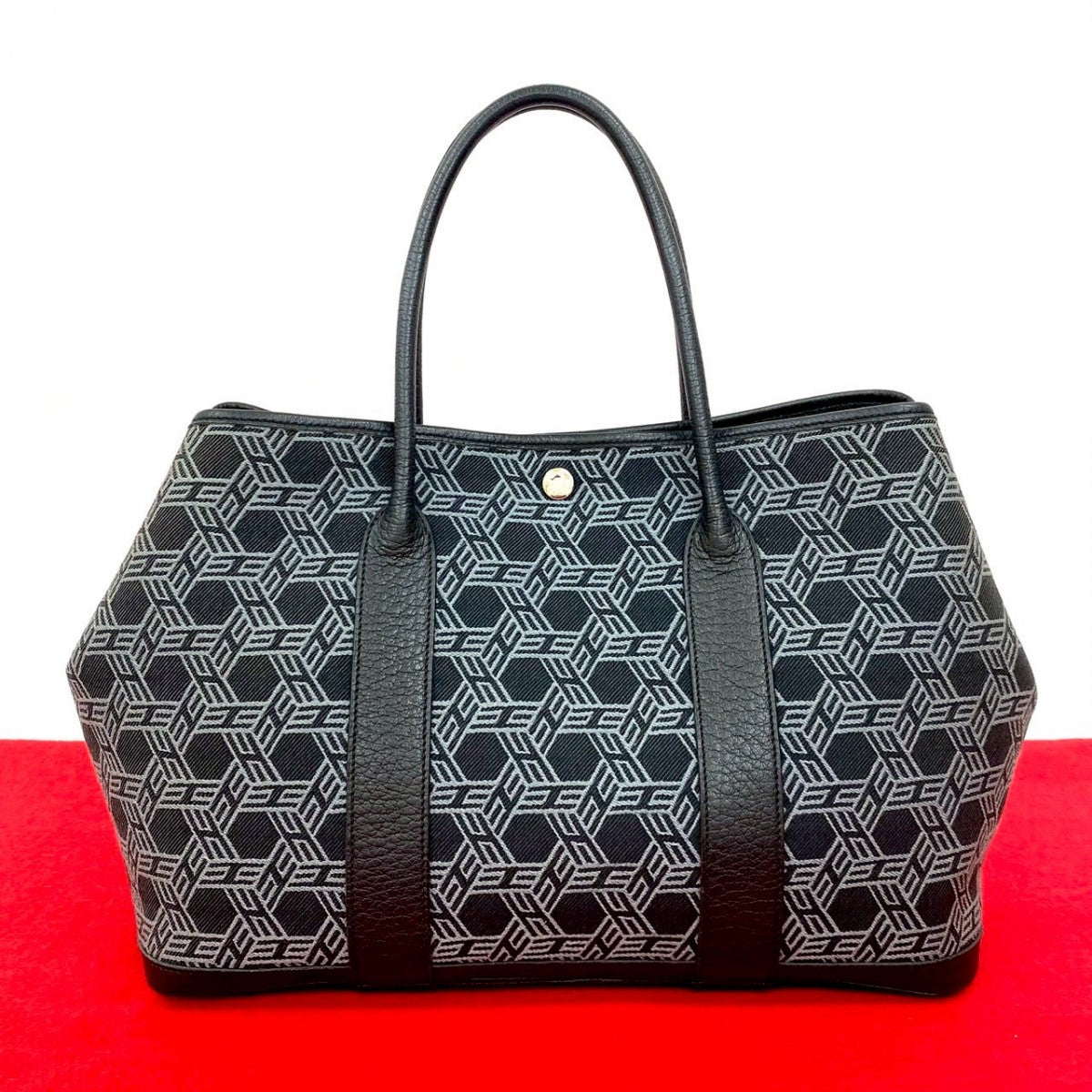 HERMES Tote Bag Towarso ash black Garden party PM