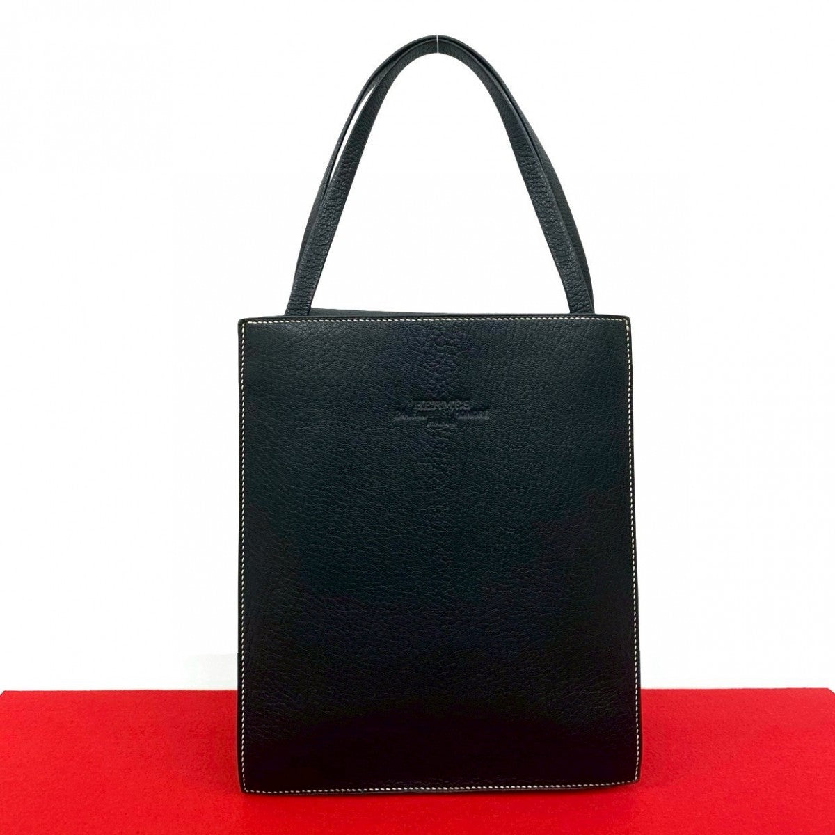 HERMES Handbag Taurillon Clemence Navy Lucy MM