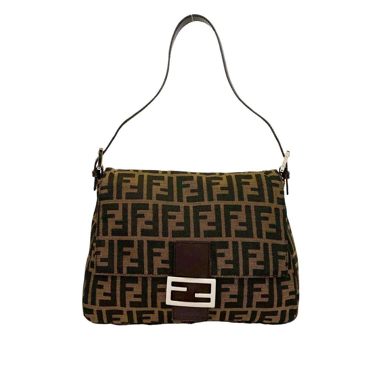 FENDI Shoulder Bag canvas Brown Mamma Bucket