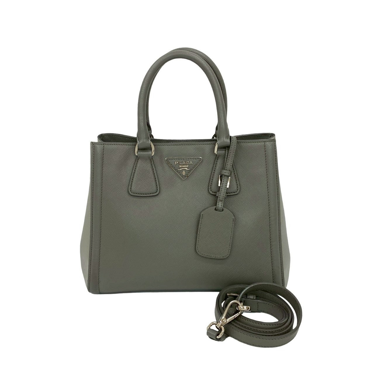 PRADA Shoulder Bag leather gray