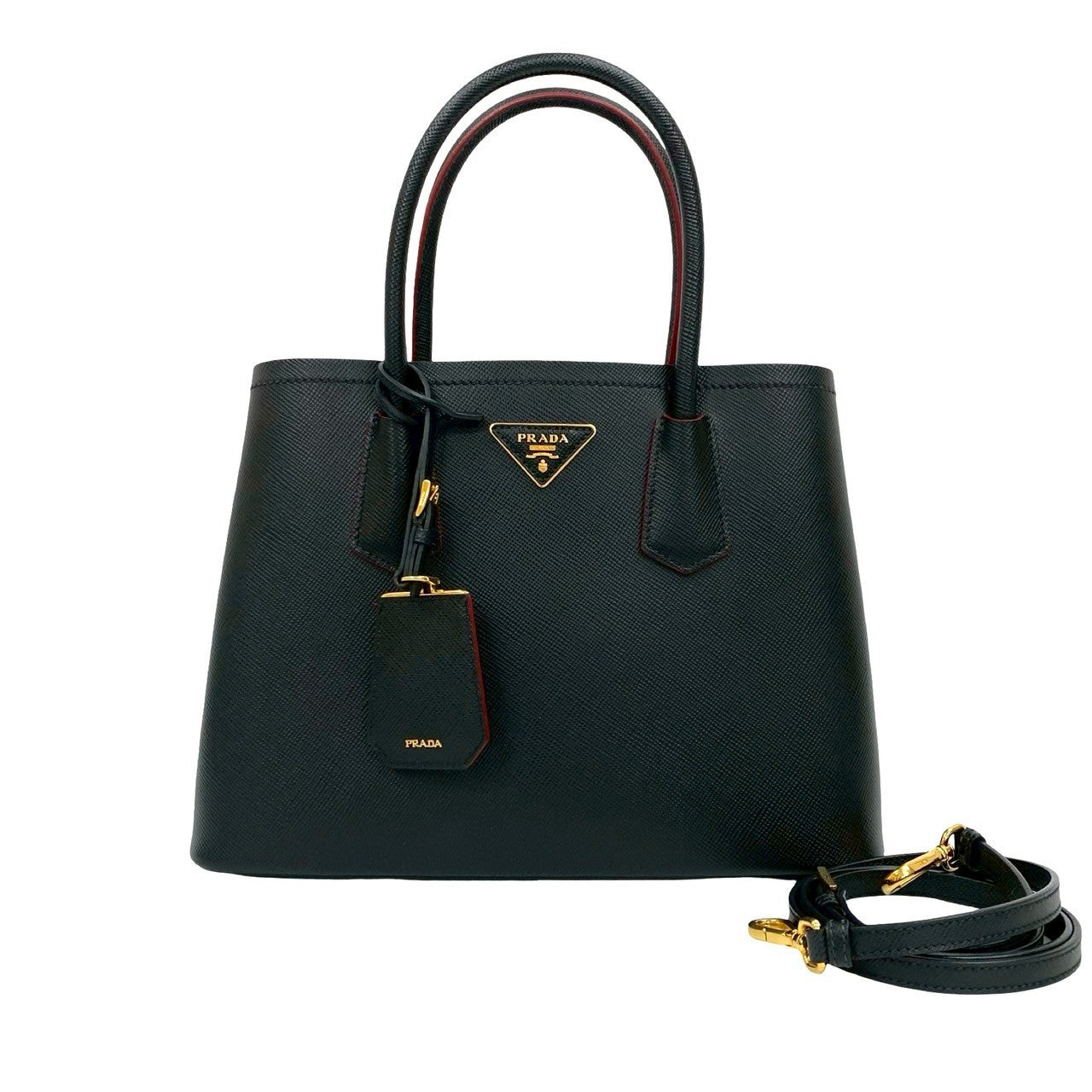PRADA Shoulder Bag leather black