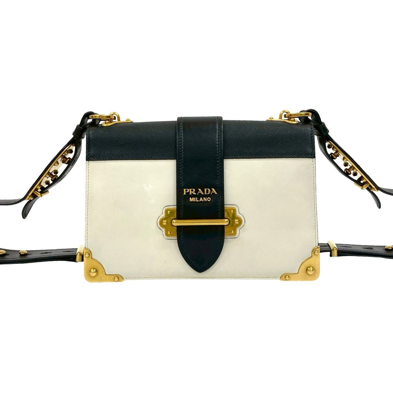 PRADA Shoulder Bag leather black Kaye