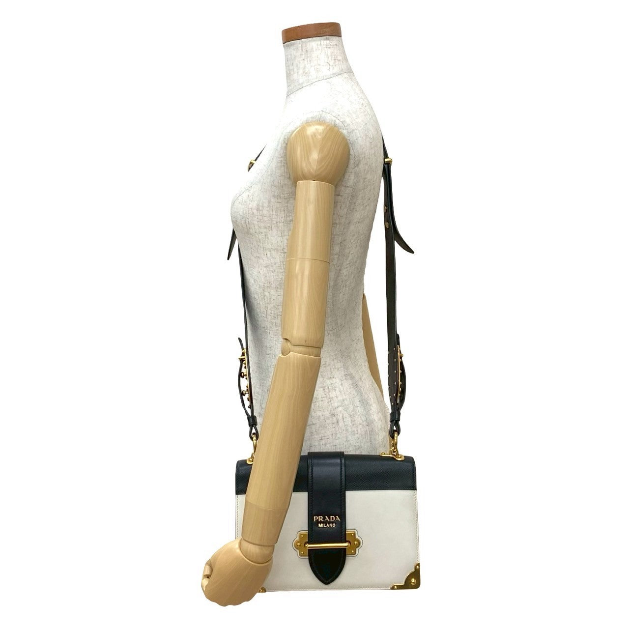 PRADA Shoulder Bag leather black Kaye