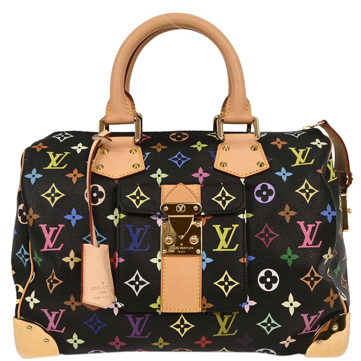 Louis Vuitton Black Monogram Multicolor 30 Handbag M92642