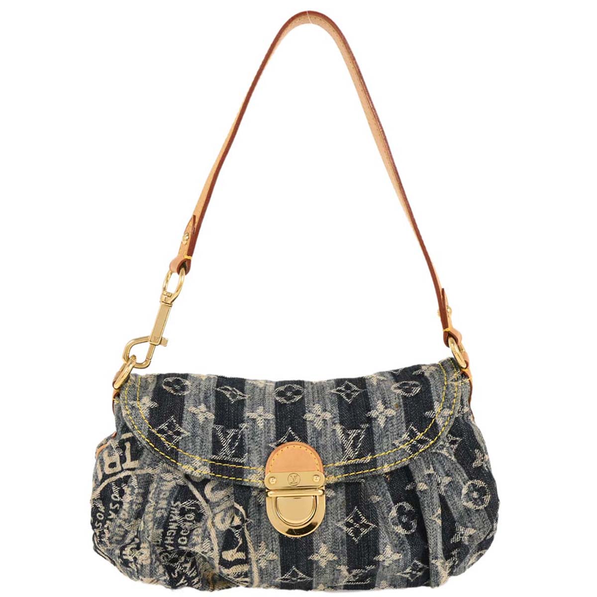 Louis Vuitton Blue Monogram Denim Mini Pleaty Raye Handbag M95333