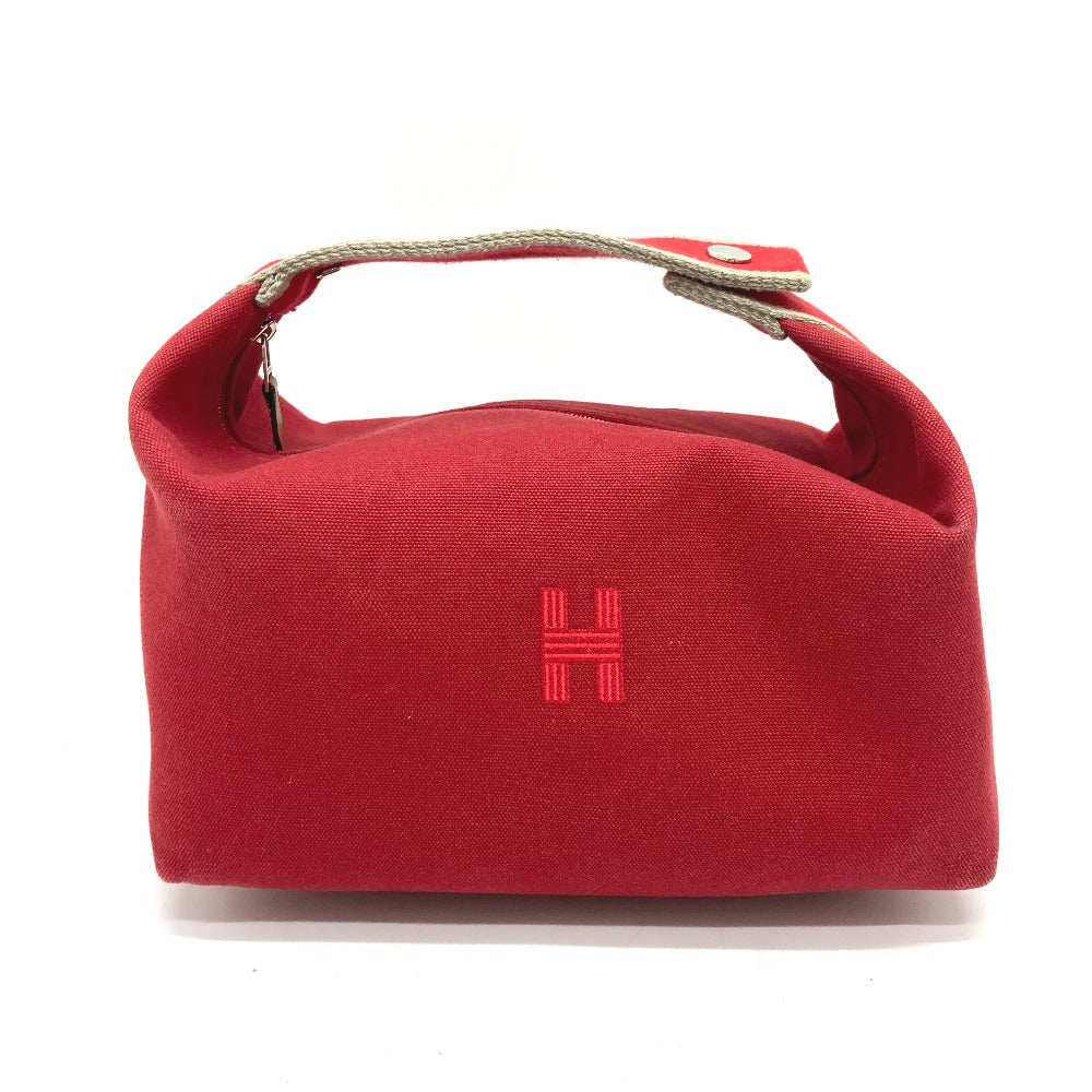 HERMES Handbag canvas Red Shoulder Bag Shoulder Bag Vanity bag Brid a Black GM Women