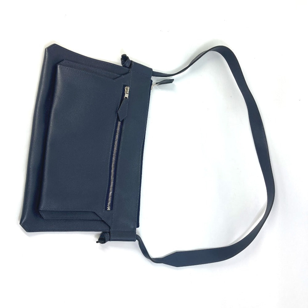 HERMES Shoulder Bag leather Navy Ultrapla GM mens