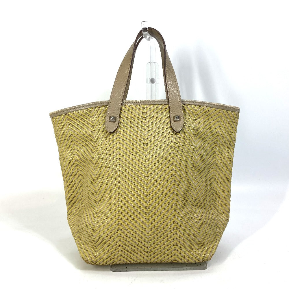 HERMES Tote Bag Leather, Polyester Yellow type Handbag Kaba Chennai PM Women