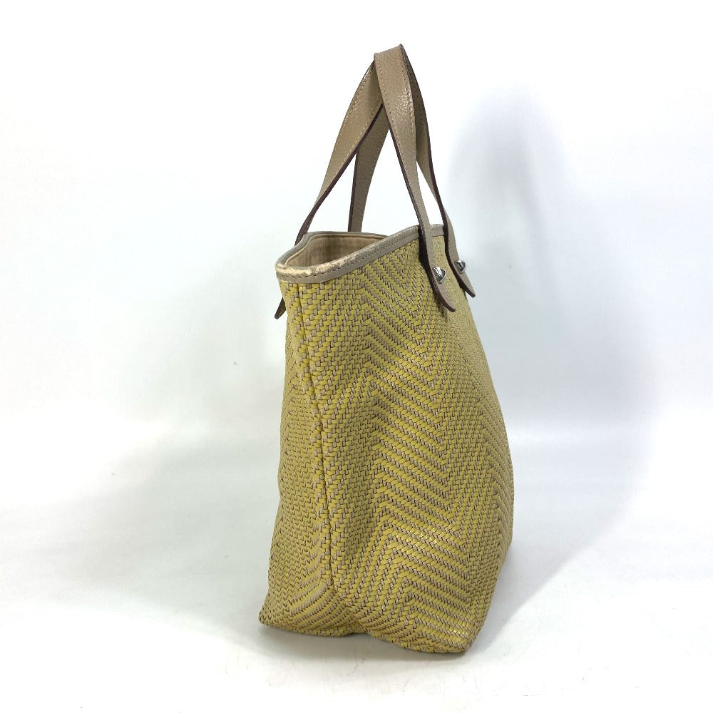 HERMES Tote Bag Leather, Polyester Yellow type Handbag Kaba Chennai PM Women