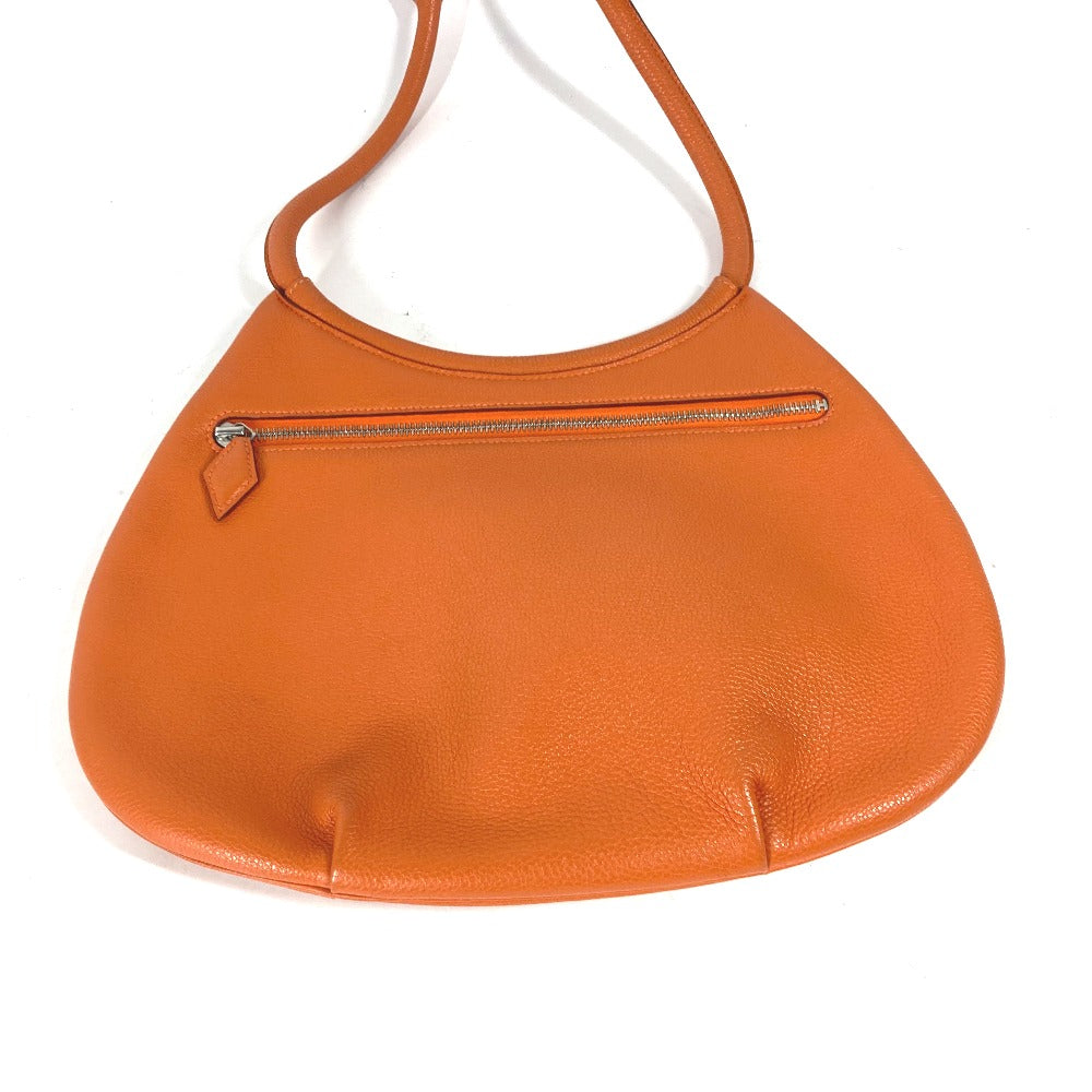 HERMES Shoulder Bag leather Orange Kakawet Women