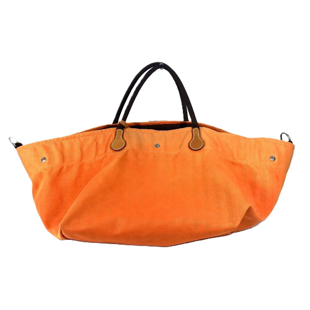HERMES Boston Duffel bag canvas Orange With porch Fool Toe de Cavalier