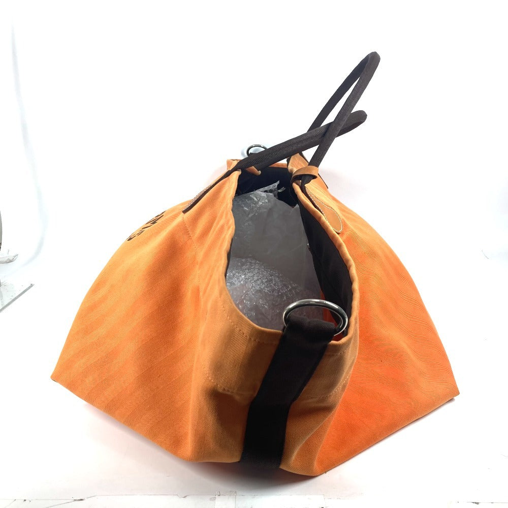 HERMES Boston Duffel bag canvas Orange With porch Fool Toe de Cavalier