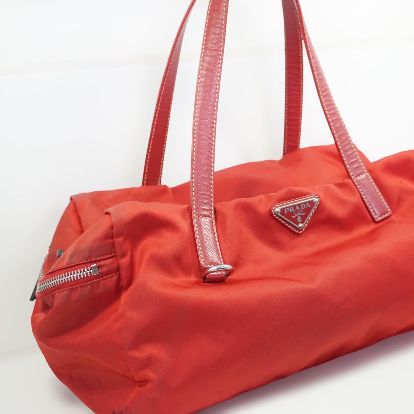 Prada Rød Tessuto Luxury Handbag