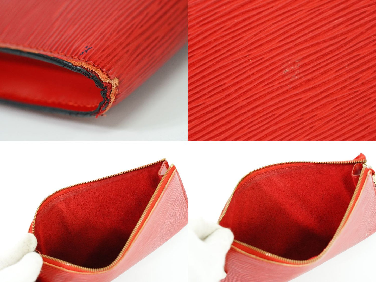 Louis Vuitton Pochette Epi Castilian Red Clutch