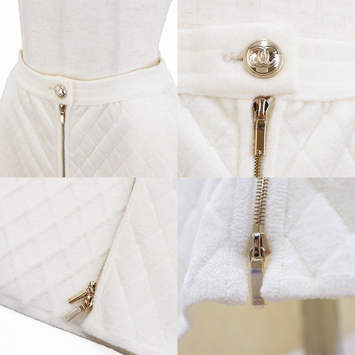 Chanel Quilted Center Zip Skirt Classic Flap Tote