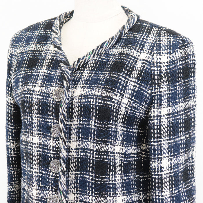 Chanel Tweed Jacket with Coco Mark Buttons Classic Flap Tote